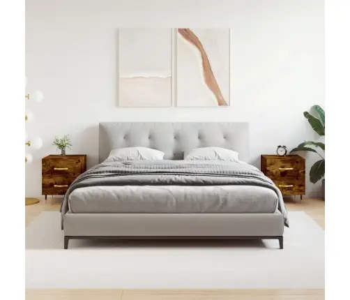 Öökapid 2 Tk, Suitsutatud Tamm, 40 X 35 X 47,5 cm Tehispuit