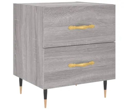 Naktsskapītis, Pelēks, 40X35X47,5 Cm, Inženierijas Koks Vidaxl