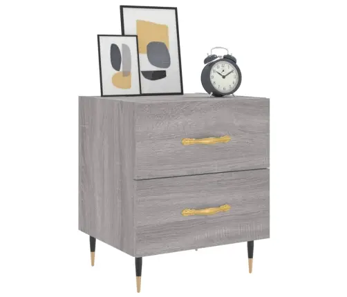 Naktsskapītis, Pelēks, 40X35X47,5 Cm, Inženierijas Koks Vidaxl