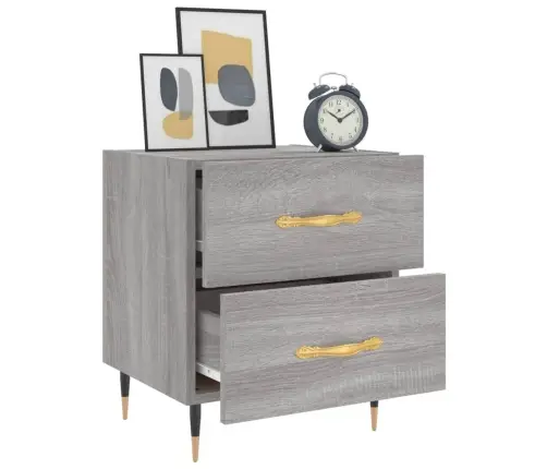 Naktsskapītis, Pelēks, 40X35X47,5 Cm, Inženierijas Koks Vidaxl