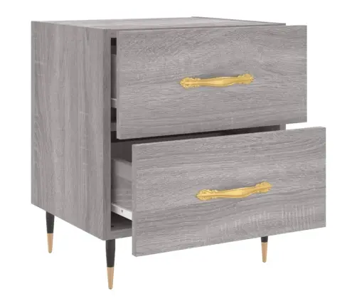 Naktsskapītis, Pelēks, 40X35X47,5 Cm, Inženierijas Koks Vidaxl