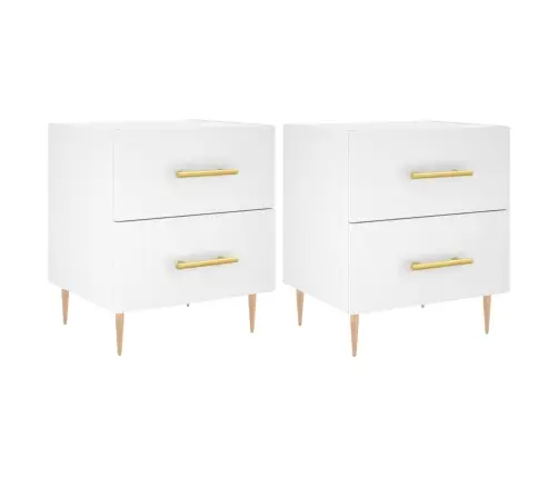 Öökapid 2 Tk, Valge, 40 X 35 X 47,5 cm Tehispuit