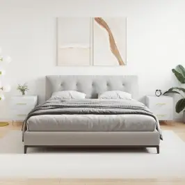 Öökapid 2 Tk, Valge, 40 X 35 X 47,5 cm Tehispuit