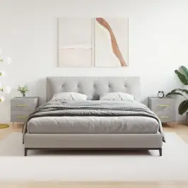 Naktsskapīši, Pelēki, 2 Gab., 40X35X47,5 Cm, Inženierijas Koks Vidaxl