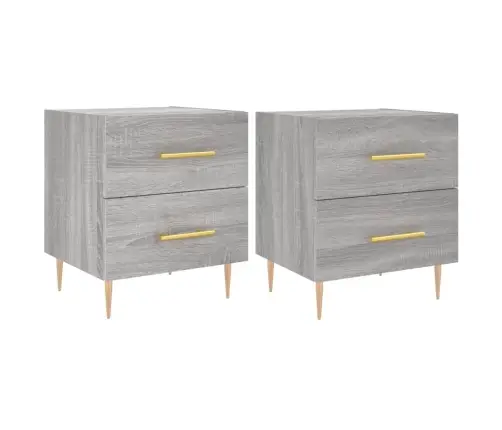 Naktsskapīši, 2 Gab., Pelēki, 40X35X47,5 Cm, Inženierijas Koks Vidaxl