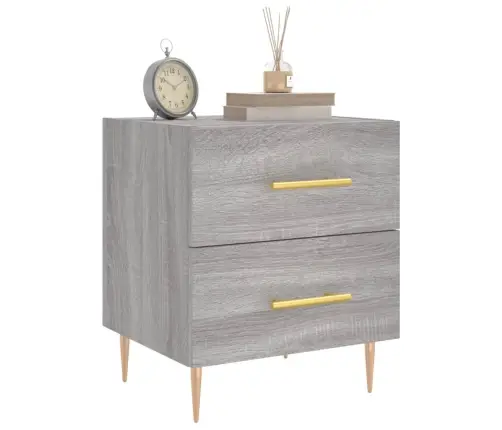 Naktsskapīši, 2 Gab., Pelēki, 40X35X47,5 Cm, Inženierijas Koks Vidaxl