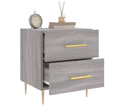 Naktsskapīši, 2 Gab., Pelēki, 40X35X47,5 Cm, Inženierijas Koks Vidaxl