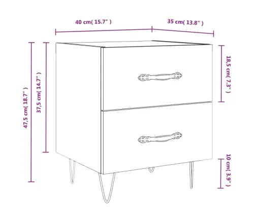 Öökapid 2 Tk, Must, 40 X 35 X 47,5 cm Tehispuit
