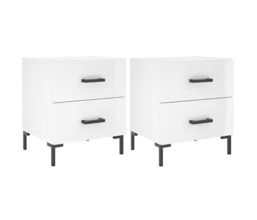 Naktsskapīši, 2 Gab., Balti, 40X35X47,5 Cm, Inženierijas Koks Vidaxl