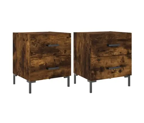 Naktinės Spintelės, 2Vnt., Dūminės, 40X35X47,5cm Mediena