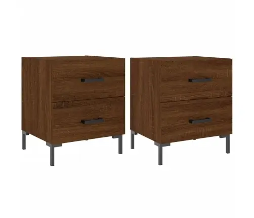 Öökapid 2 Tk, Pruun Tamm, 40 X 35 X 47,5 cm Tehispuit