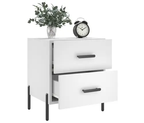 Naktsskapītis, Balts, 40X35X47,5 Cm, Inženierijas Koks Vidaxl