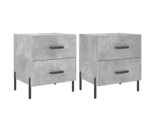 Naktsskapīši, Pelēki, 2 Gab., 40X35X47,5 Cm, Inženierijas Koks Vidaxl
