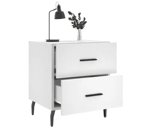 Naktsskapītis, Balts, 40X35X47,5 Cm, Inženierijas Koks Vidaxl