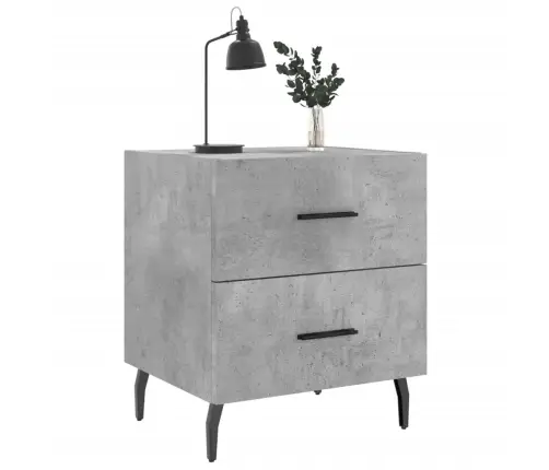 Naktsskapītis, Betona Pelēks, 40X35X47,5 Cm, Inženierijas Koks Vidaxl