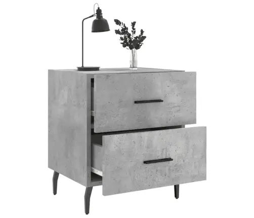 Naktsskapītis, Betona Pelēks, 40X35X47,5 Cm, Inženierijas Koks Vidaxl