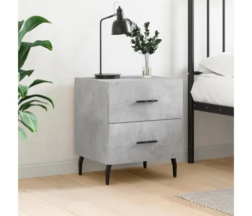 Naktsskapītis, Betona Pelēks, 40X35X47,5 Cm, Inženierijas Koks Vidaxl