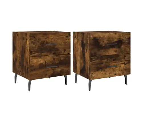 Naktinės Spintelės, 2Vnt., Dūminės, 40X35X47,5cm Mediena