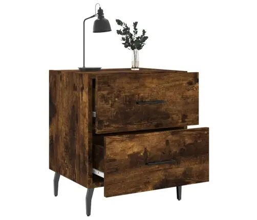 Naktinės Spintelės, 2Vnt., Dūminės, 40X35X47,5cm Mediena