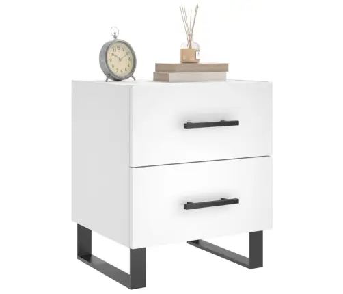 Naktinės Spintelės, 2Vnt., Baltos, 40X35X47,5cm Mediena