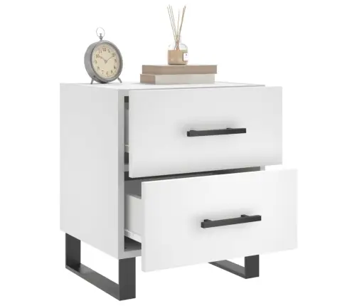 Naktinės Spintelės, 2Vnt., Baltos, 40X35X47,5cm Mediena
