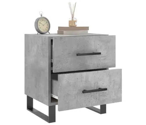 Naktsskapītis, Betona Pelēks, 40X35X47,5 Cm, Inženierijas Koks Vidaxl