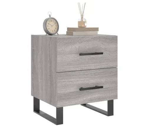 Naktsskapītis, Pelēks, 40X35X47,5 Cm, Inženierijas Koks Vidaxl
