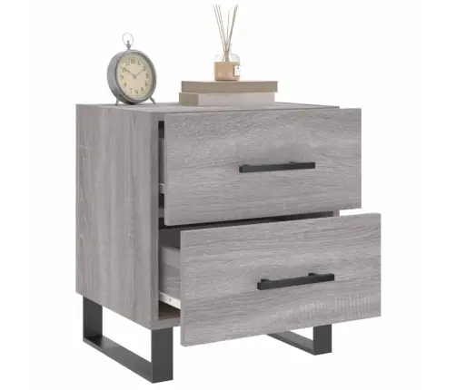 Naktsskapītis, Pelēks, 40X35X47,5 Cm, Inženierijas Koks Vidaxl