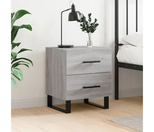 Naktsskapītis, Pelēks, 40X35X47,5 Cm, Inženierijas Koks Vidaxl