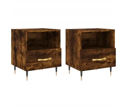 Öökapid 2 Tk, Suitsutatud Tamm, 40 X 35 X 47,5 cm Tehispuit