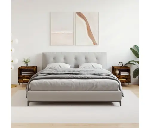 Öökapid 2 Tk, Suitsutatud Tamm, 40 X 35 X 47,5 cm Tehispuit