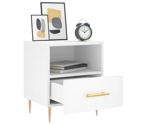 Naktinė Spintelė, Balta, 40X35X47,5cm Apdirbta Mediena