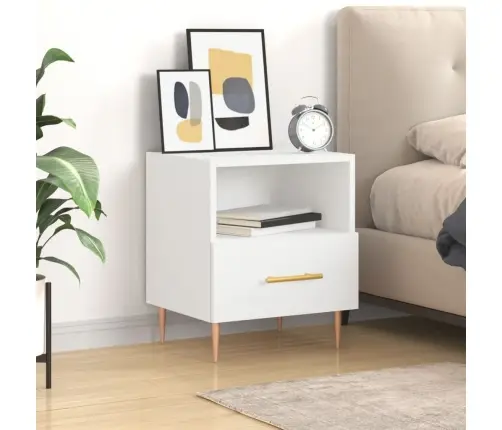 Naktinė Spintelė, Balta, 40X35X47,5cm Apdirbta Mediena