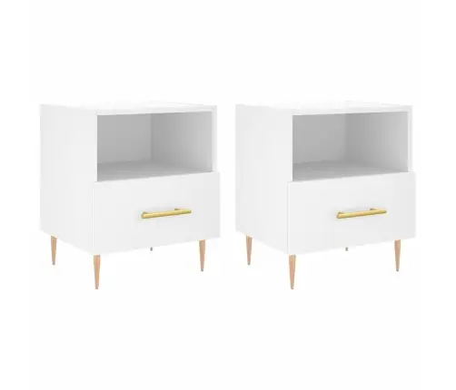 Naktsskapīši, 2 Gab., Balti, 40X35X47,5 Cm, Inženierijas Koks Vidaxl