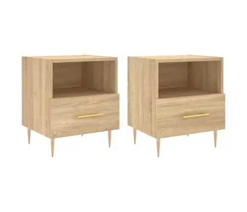 Naktsskapīši, 2 Gb., Ozolkoka, 40X35X47,5 Cm, Inženierijas Koks Vidaxl Naktsskapīši, 2 Gb., Ozolkoka, 40X35X47,5 Cm, Inženierijas Koks Vidaxl