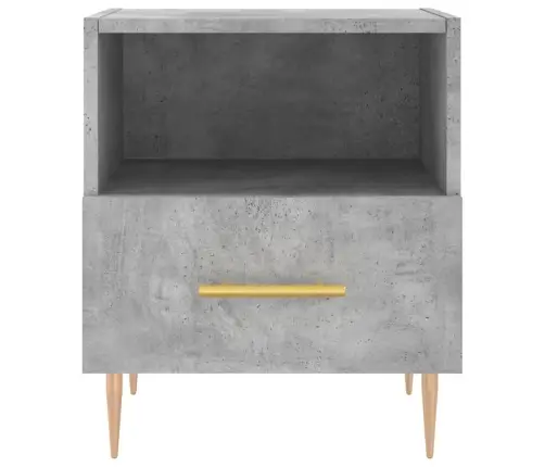 Naktsskapītis, Betona Pelēks, 40X35X47,5 Cm, Inženierijas Koks Vidaxl