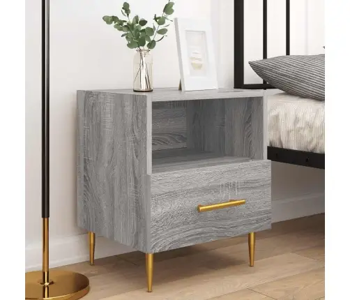 Naktsskapīši, 2 Gab., Pelēki, 40X35X47,5 Cm, Inženierijas Koks Vidaxl