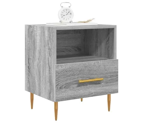 Naktsskapīši, 2 Gab., Pelēki, 40X35X47,5 Cm, Inženierijas Koks Vidaxl