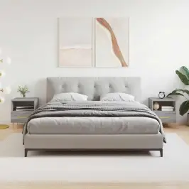 Naktsskapīši, 2 Gab., Pelēki, 40X35X47,5 Cm, Inženierijas Koks Vidaxl