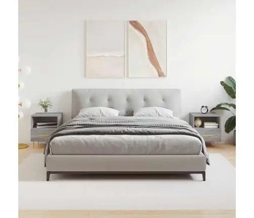 Naktsskapīši, 2 Gab., Pelēki, 40X35X47,5 Cm, Inženierijas Koks Vidaxl