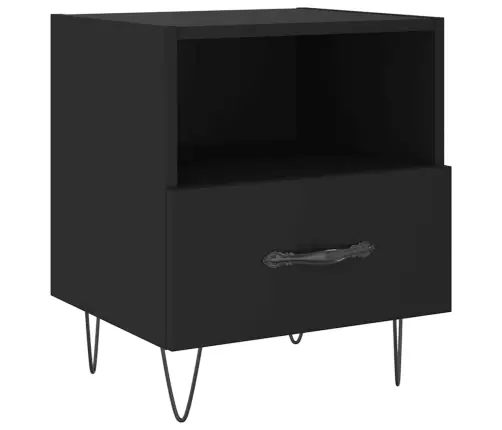 Naktinės Spintelės, 2Vnt., Juodos, 40X35X47,5cm Mediena