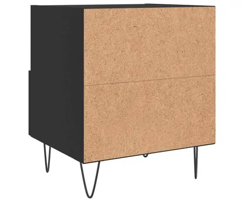 Naktinės Spintelės, 2Vnt., Juodos, 40X35X47,5cm Mediena