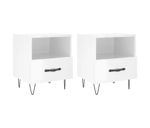 Naktsskapīši, 2 Gab., Balti, 40X35X47,5 Cm, Inženierijas Koks Vidaxl