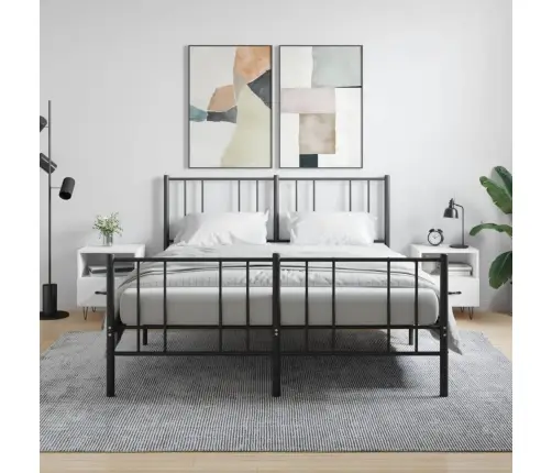 Naktsskapīši, 2 Gab., Balti, 40X35X47,5 Cm, Inženierijas Koks Vidaxl