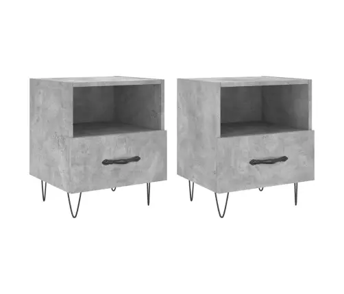 Naktsskapīši, Pelēki, 2 Gab., 40X35X47,5 Cm, Inženierijas Koks Vidaxl Naktsskapīši, Pelēki, 2 Gab., 40X35X47,5 Cm, Inženierijas Koks Vidaxl