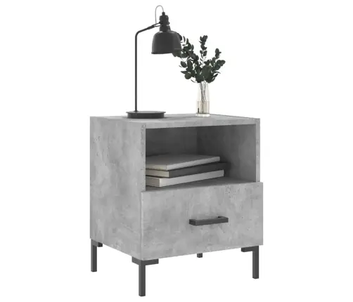 Naktinės Spintelės, 2Vnt., Betono Pilkos, 40X35X47,5cm Mediena