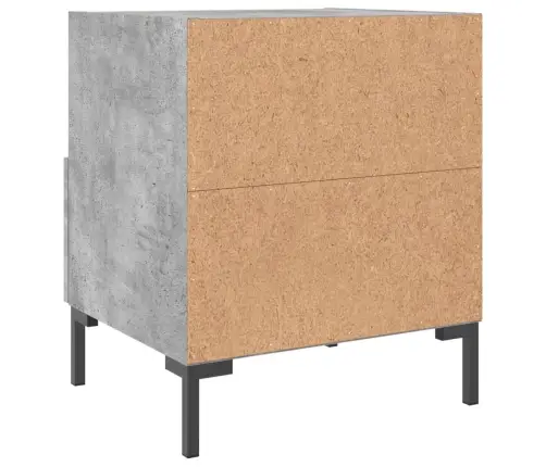 Naktinės Spintelės, 2Vnt., Betono Pilkos, 40X35X47,5cm Mediena