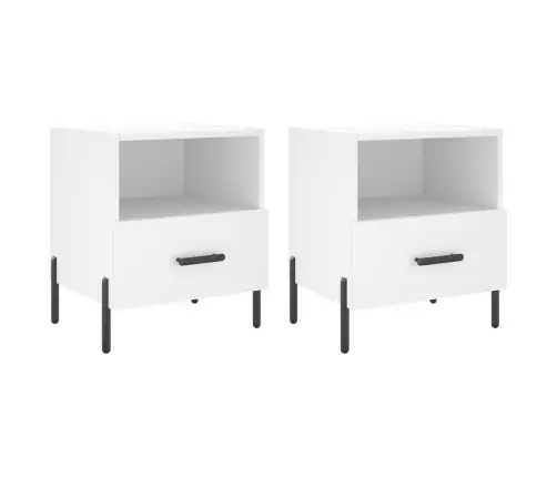 Naktsskapīši, 2 Gab., Balti, 40X35X47,5 Cm, Inženierijas Koks Vidaxl