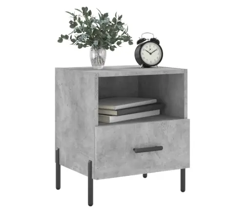 Naktinės Spintelės, 2Vnt., Betono Pilkos, 40X35X47,5cm Mediena