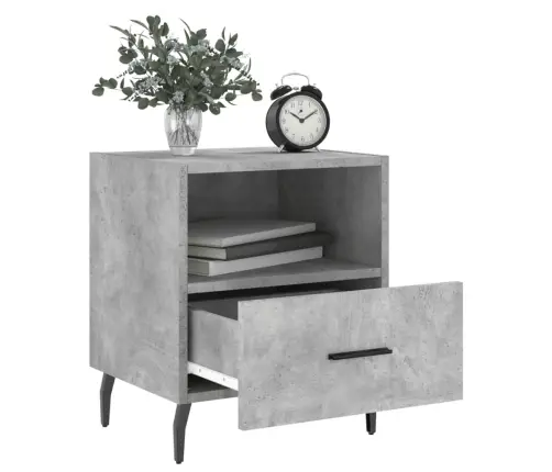 Naktinės Spintelės, 2Vnt., Betono Pilkos, 40X35X47,5cm Mediena
